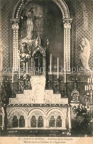 Postkarte Carte Postale 13603663 Paray-le-Monial Intérieur de la Chapelle Maitre Autel Tableau de...