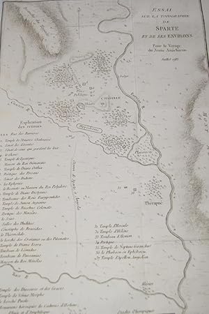 Immagine del venditore per CARTE SPARTE TOPOGRAPHIE GRECE 1790 BARBIE DU BOCAGE DELAHAYE OLD MAP R3039 venduto da Librairie RAIMOND