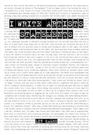 Immagine del venditore per I Write Artist Statements by Sales, Liz [Paperback ] venduto da booksXpress