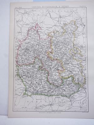 Antique Map of Oxford, Buckingham, & Berks from Encyclopaedia Britannica, Ninth Edition Vol. XVII...