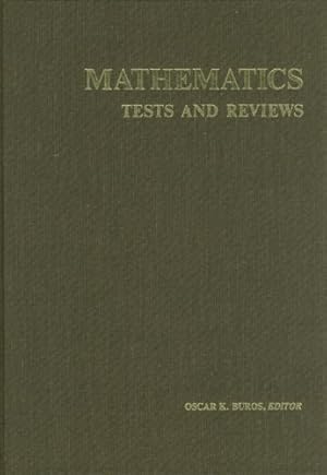 Bild des Verkufers fr Mathematics Tests and Reviews (Tests in Print (Buros)) by Buros Center [Hardcover ] zum Verkauf von booksXpress