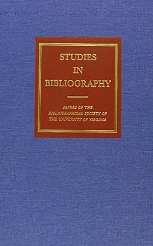 Bild des Verkufers fr Studies in Bibliography: Papers of the Bibliographical Society of the University of Virginia [Hardcover ] zum Verkauf von booksXpress