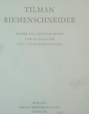 Seller image for Tilman Riemenschneider. for sale by KULTur-Antiquariat