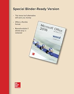 Bild des Verkufers fr Looseleaf for Microsoft Office Word 2016 Complete: In Practice [No Binding ] zum Verkauf von booksXpress