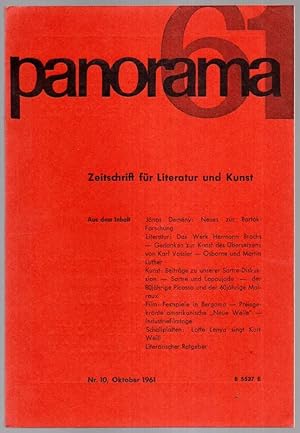 Bild des Verkufers fr Panorama. Zeitschrift fr Literatur und Kunst. 5. Jahrgang Nr. 10, Oktober 1961. zum Verkauf von Antiquariat Dennis R. Plummer