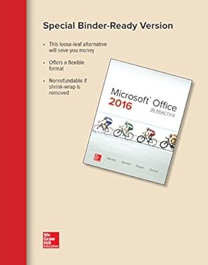 Bild des Verkufers fr Loose Leaf for Microsoft Office 2016: In Practice by Nordell Professor of Business Technology Ed.D., Randy [Loose Leaf ] zum Verkauf von booksXpress