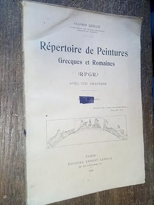 Seller image for Rpertoire de peintures grecques et romaines - for sale by Des livres et vous