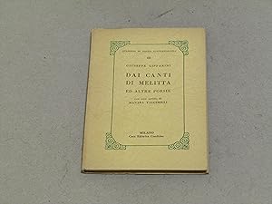 Seller image for Giuseppe Lipparini. Dai Canti di Melitta ed altre poesie for sale by Amarcord libri