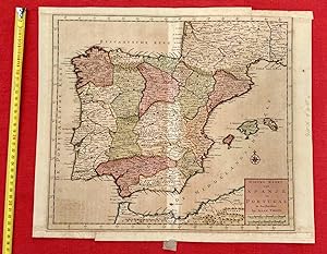 NIEWE KAART VAN SPANJE EN PORTUGAL TE AMSTERDAM BY ISAAK TIRION. S. XVIII (ESPAÑA Y PORTUGAL)
