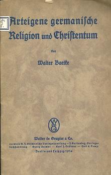 Seller image for Arteigene germanische Religion und Christentum. for sale by Antiquariat Axel Kurta