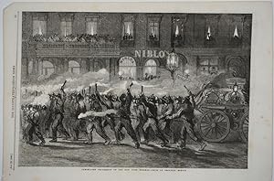 Torchlight Procession of the New York Firemen. Wood engraving