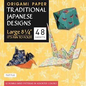 Immagine del venditore per Origami Paper - Traditional Japanese Designs - Large 8 1/4": Tuttle Origami Paper: 48 High-Quality Origami Sheets Printed with 12 Different Patterns: Instructions for 6 Projects Included by Tuttle Publishing [Loose Leaf ] venduto da booksXpress