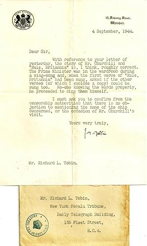 TYPED LETTER SIGNED (TLS) with a TYPED MANUSCRIPT