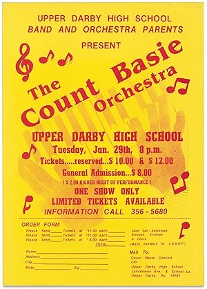 [Jazz Poster:] Upper Darby High School. The Count Basie Orchestra .