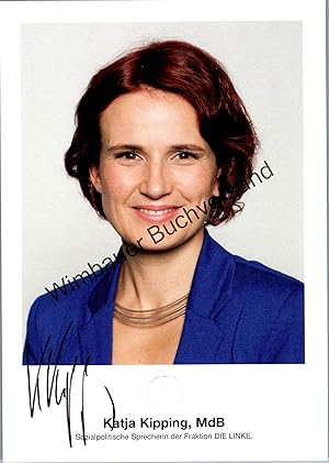 Bild des Verkufers fr Signierte Postkarte Katja Kipping Vorsitzende Die Linke /// Autogramm Autograph signiert signed signee zum Verkauf von Antiquariat im Kaiserviertel | Wimbauer Buchversand