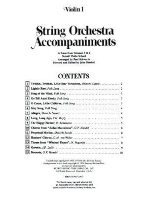 Seller image for String Orchestra Accompaniments to Solos from Volumes 1 & 2: Violin 1 [Soft Cover ] for sale by booksXpress