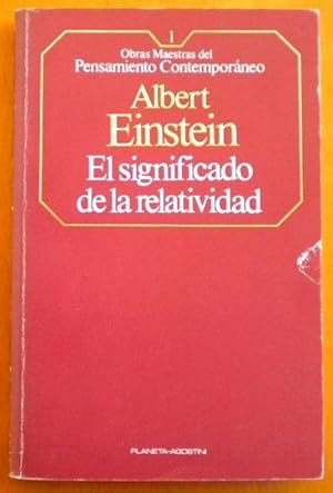 Imagen del vendedor de El significado de la relatividad a la venta por Libreria Ninon