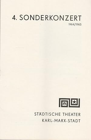 Seller image for Programmheft 4. Sonderkonzert Spielzeit 1964 / 65 for sale by Programmhefte24 Schauspiel und Musiktheater der letzten 150 Jahre