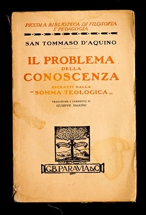 Bild des Verkufers fr Il problema della conoscenza estratti dalla "Somma Teologica" zum Verkauf von Sergio Trippini