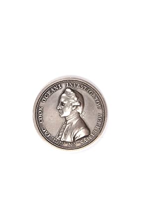 The Royal Society Medal, in commemoration of Captain Cook. Silver issue. Obverse: Uniformed bust ...