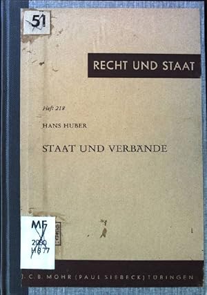 Bild des Verkufers fr Staat und Verbnde. Recht und Staat in Geschichte und Gegenwart, 218. zum Verkauf von books4less (Versandantiquariat Petra Gros GmbH & Co. KG)