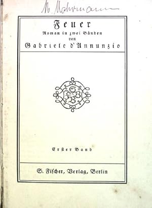 Bild des Verkufers fr Feuer; Roman in zwei Bnden Erster Band. Fischers Bibliothek zeitgenssischer Romane zum Verkauf von books4less (Versandantiquariat Petra Gros GmbH & Co. KG)