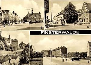 Bild des Verkufers fr Ansichtskarte / Postkarte Finsterwalde in der Niederlausitz, Am Markt, Thlmannstrae, Postamt, Schloss, Otto Buschke Str zum Verkauf von akpool GmbH