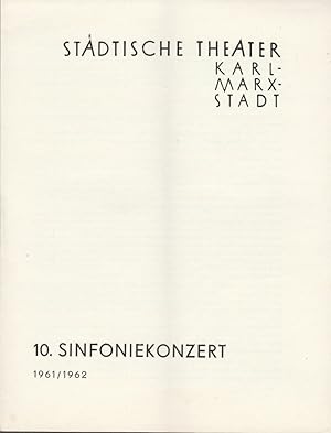 Bild des Verkufers fr Programmheft 10. Sinfoniekonzert Spielzeit 1961 / 62 zum Verkauf von Programmhefte24 Schauspiel und Musiktheater der letzten 150 Jahre