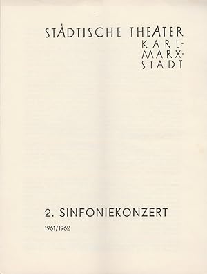 Bild des Verkufers fr Programmheft 2. Sinfoniekonzert Spielzeit 1961 / 62 zum Verkauf von Programmhefte24 Schauspiel und Musiktheater der letzten 150 Jahre
