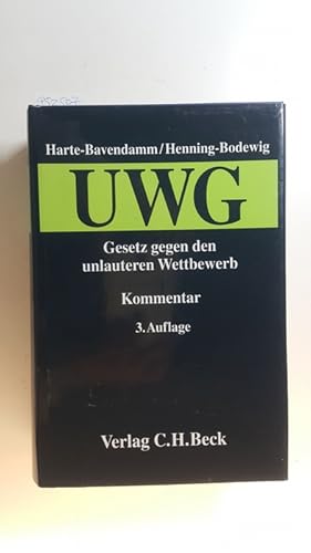 Immagine del venditore per Gesetz gegen den unlauteren Wettbewerb (UWG) : mit Preisangabenverordnung ; Kommentar. 3., Aufl. venduto da Gebrauchtbcherlogistik  H.J. Lauterbach