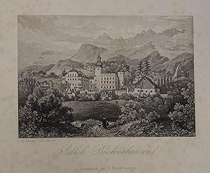 Seller image for Schloss Bchsenhausen. Aquatinta v. Martens aus F. Unterberger "Ansichten von Tirol" Innsbruck um 1840, 7 x 10,5 cm for sale by Antiquariat Johannes Mller