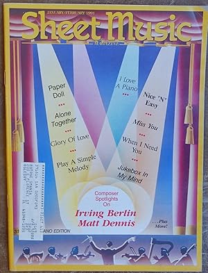 Image du vendeur pour Sheet Music Magazine: January/February 1991 (Standard Piano Edition) Vol. 15 No. 1 mis en vente par Faith In Print