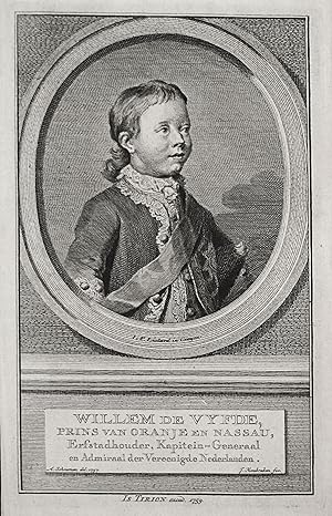 Seller image for Willem de Vyfde" - Wilhelm V. von Oranien (1748-1806) Nassau Niederlande Netherlands Holland Portrait for sale by Antiquariat Steffen Vlkel GmbH