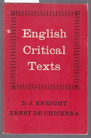 English Critical Texts 16th Century to 20th Century