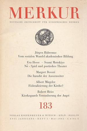 Imagen del vendedor de Merkur - Deutsche Zeitschrift fr europisches Denken - Heft 5 / 1963 - 17. Jahrgang a la venta por Versandantiquariat Nussbaum