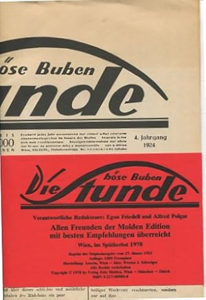 Immagine del venditore per Die bse Buben Stunde - Wien, Sonntag 27. Jnner, 4. Jahrgang 1924. in 1000 Exemplaren gedruckt nach Idee von Werner J. Schweiger. venduto da Antiquariat Buchseite