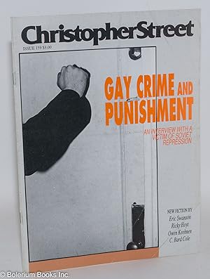 Bild des Verkufers fr Christopher Street: vol. 14, #3, May 1991, whole #159; Gay Crime & Punishment zum Verkauf von Bolerium Books Inc.