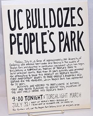 UC Bulldozes Peoples Park [handbill]