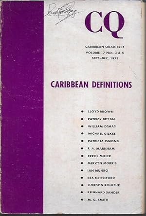 Immagine del venditore per The Making of a Writer: A conversation with George Lamming at the University of Texas, November, 1970 (in Caribbean Quarterly Volume 17 nos 3 & 4) venduto da Black Rock Books