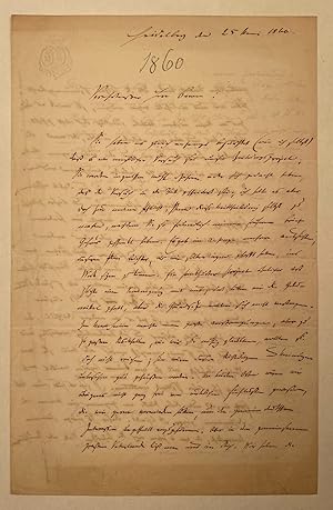 Bild des Verkufers fr Eigenhndiger Brief mit Datum und Unterschrift. Blindsiegel. zum Verkauf von Antiquariat  J. Voerster