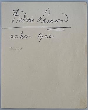 Eigenhändige Unterschrift mit Datum "25. Nov. 1922". - Autograph signature with date.