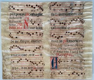 Medieval music manuscript. Mittelalterliche Notenhandschrift. Missale Manuale Graduale fragment o...