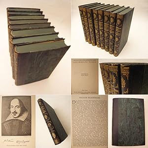 William Shakespeare gesammelte Werke, eingeleitet von Hugo Bieber. Bände 1 - 8 * H A L B L E D E ...