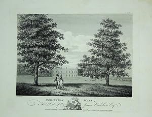 Original Antique Engraving Illustrating Osbarston Hall in Leicester, The Seat of Josias Cockshut,...