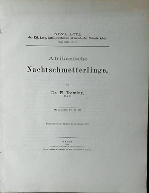 Bild des Verkufers fr Afrikanische Nachtschmetterlinge, zum Verkauf von Antiquariat Kastanienhof