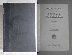 Bild des Verkufers fr Memoiren eines russischen Revolutionrs. Volksausgabe, zwei Teile in einem Band. zum Verkauf von Antiquariat Hanfgarten