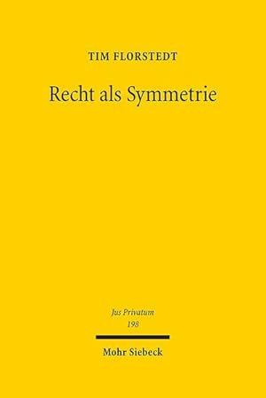 Seller image for Recht als Symmetrie: Ein Beitrag zur Theorie des subjektiven Privatrechts (Jus Privatum) : Ein Beitrag zur Theorie des subjektiven Privatrechts. Habilitationsschrift for sale by AHA-BUCH