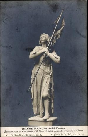 Ansichtskarte / Postkarte Jeanne d'Arc, execute pour la Cathedrale d'Orleans, Plastik von Andre V...