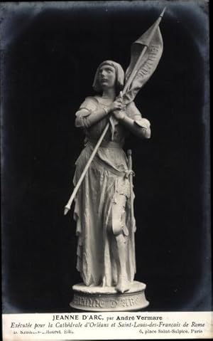 Ansichtskarte / Postkarte Jeanne d'Arc, execute pour la Cathedrale d'Orleans, Plastik von Andre V...