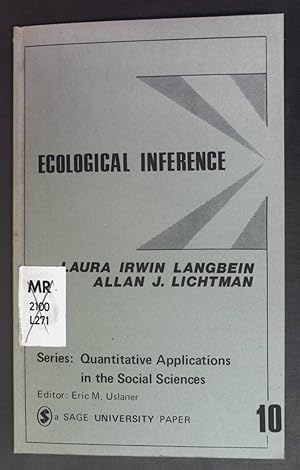 Seller image for Ecological Inference. Quantitative Applications in the Social Sciences. for sale by books4less (Versandantiquariat Petra Gros GmbH & Co. KG)
